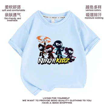Ninja Kidz B Детская одежда Хлопок Футболки с короткими рукавами Детская толстовка Мультфильм Подростки Топы Мальчики Девочки Одежда