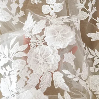 off Белая трехмерная аппликация кружевная ткань свадебное платье тканевые аксессуары для детей