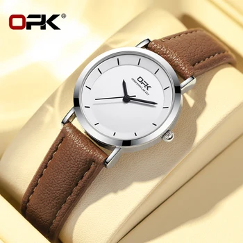 OPK 8122 Кварцевые женские часы Мода Классические Простые Водонепроницаемые Дышащий Ремешок Из Полиуретана Элегантные Женские Часы relojes para mujer