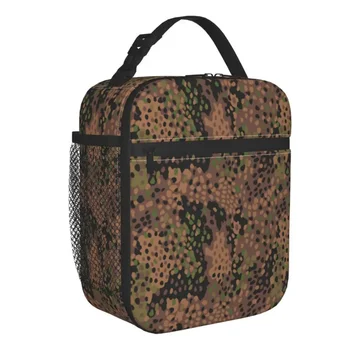 Pea Dot Военный камуфляж Утепленная сумка для обеда Армейская тактическая камуфляжная многоразовая термоохладитель Bento Box Work School Travel