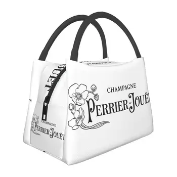 Perrier Champagne Jouets Logo Изолированная сумка для обеда для женщин Многоразовый кулер Thermal Bento Box Work Travel