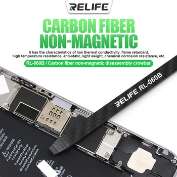 RELIFE RL-060B Инструмент для ремонта телефона Антистатический немагнитный лом для разборки из углеродного волокна Разборка Набор Телефон Шпатель Инструмент