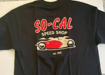 So-Cal Speed Shop Профиль для брюха (1040) Мужская черная футболка 100% ХЛОПОК
