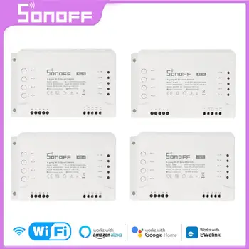 SONOFF 4CH R3 / 4CH PRO R3 4 Gang WiFi Smart Switch Module Блокировка голосового управления Толчковое управление через eWeLink Alexa Google Home