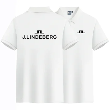 Summer Golf Новые высококачественные хлопковые мужские рубашки-поло Дышащая рубашка-поло J Lindeberg Топы с коротким рукавом Leisure Man Polos