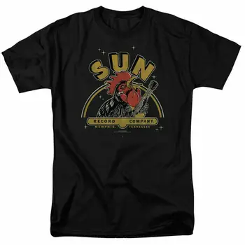 Sun Records Rocking Rooster Футболка Лицензированный классический рок-н-ролльный мерч Черный