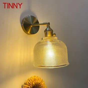 TINNY Скандинавский латунный настенный светильник Внутренняя гостиная Спальня Прикроватная лампа Современный настенный светильник для коридора в прихожей