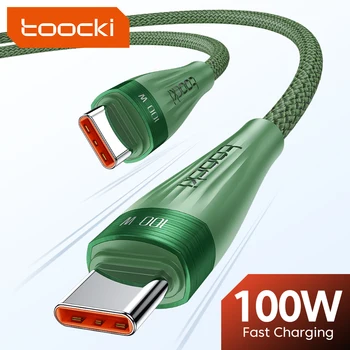 Toocki 100 Вт USB C Кабель для Type C с быстрой зарядкой для MacBook Pro Xiaomi POCO Samsung USB Type C Data Cord Wire