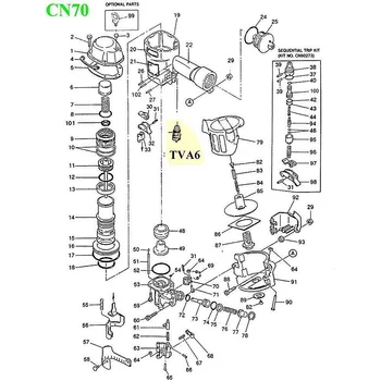 TVA6 Комплект триггерного клапана TVA1 Сменный гвоздезабивной станок RN46 RN45 N60 BT35 BT50 CN80548 CN55 CN70 CN80 MV11 (1 шт.)