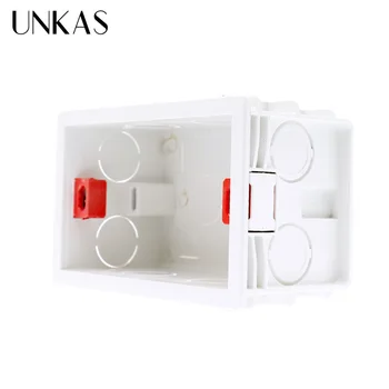 UNKAS 101 мм * 67 мм Стандартная внутренняя монтажная коробка США Задняя кассета для стандартного настенного сенсорного переключателя 118 мм * 72 мм и USB-разъема