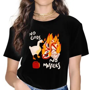 Untitled Goose Game No God No Masters Tshirt Homme Women's Streetwear Unisex Polyester Blusas Футболка для женщин