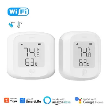 WIFI Tuya Smart Датчик температуры и влажности Внутренний гигрометр Термометр Поддержка Smart Life Alexa Home