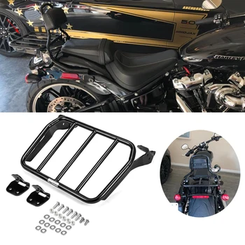 Wsen Глянцевая черная задняя спортивная багажная полка для Sissy Bar для Harley 2018-2023 Softail FLFB FLFBS FXBR FXBRS Стальная труба