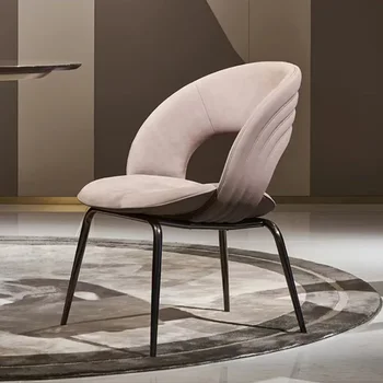 Wuli Итальянский легкий роскошный обеденный стул Домашний дизайнер из нержавеющей стали Спальня Гардеробное кафе Элитный офис продаж Радужный стул