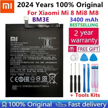 Xiao Mi Оригинальный аккумулятор для телефона BM3E для Xiaomi Mi 8 Mi8 M8 Real 3400 мАч Высококачественная замена батареи Бесплатные инструменты + наклейки