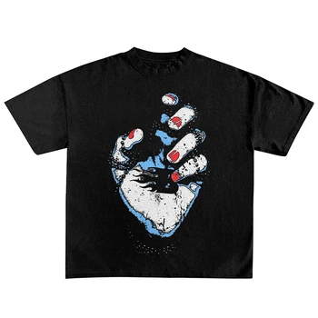  Y2k Уличные футболки GothicPunk Streetwear Женская футболка Лето 90-х Винтаж Гранж Графический принт Мужчины Укороченный топ с коротким рукавом