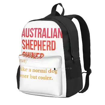 Австралийская овчарка Австралийский владелец Забавное определение Рюкзак для студента Школа Ноутбук Дорожная сумка Собачья лапа Австралийская собака Животное