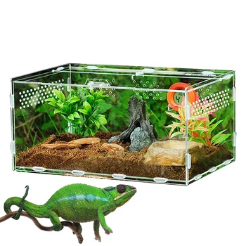 Акриловая коробка для разведения рептилий Коробка для разведения домашних животных Прозрачная акриловая коробка для разведения рептилий Магнитный дом для разведения домашних животных