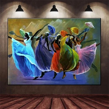 Алмазная мозаика Абстрактное искусство Африканский черный танец Девушка Картина Алмазная живопись Вышивка крестом Вышивка Рукоделие Настенное искусство