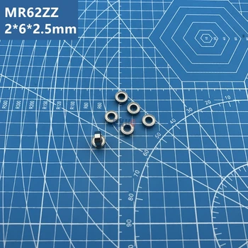 Бесплатная доставка высокое качество 10шт MR62ZZ R-620ZZ 2 * 6 * 2,5 мм MR62 ZZ Радиальный шарикоподшипник Миниатюрный подшипник R-620 W52 MR62Z