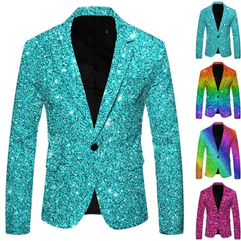блестящие пайетки украшенный пиджак пиджак для мужчин ночной клуб выпускной мужской костюм блейзер homme роскошный костюм сценическая одежда для певца