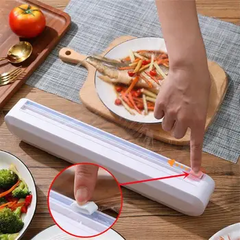 Бытовой многоразовый диспенсер для пищевой пластиковой упаковки с резаком Регулируемый резак пищевой пленки Кухонные принадлежности Принадлежности для здоровья