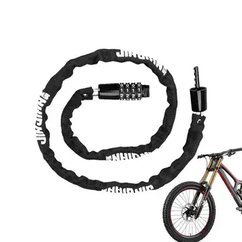 Велосипедные замки Сверхмощная противоугонная цепь велосипедного замка длиной 3,28 фута с возможностью сброса комбинации 4-значная безопасность Электрический скутер