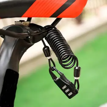  Велосипедный замок Противоугонный мини-замок для шлема Мотоцикл Велоспорт Скутер 3-значный комбинационный пароль Тросовый замок безопасности