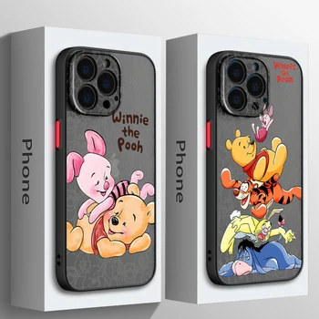Винни-Пух Дисней для Apple iPhone 15 14 13 12 11 Mini Pro Max 8 7 6S 6 XR X XS Plus Матовый полупрозрачный чехол для телефона Fundas