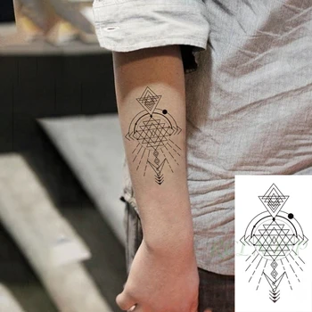 Водонепроницаемая временная татуировка наклейка неправильной формы линии треугольник стрелка геометрический тату флэш тату поддельные татуировки для мужчин и женщин