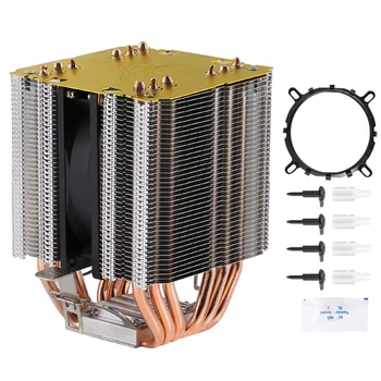  Воздушное охлаждение 6 тепловых трубок Twin Towers CPU Процессор Охлаждение ШИМ вентилятор Подходит для установки LGA775 115x 1200 1700 1366 1356 AMD