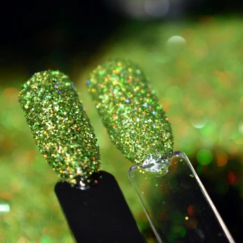 голографический зеленый гвоздь блестки сияющий лазер светло-зеленый порошок для ногтей пайлет блестки DIY маникюр украшения для ногтей