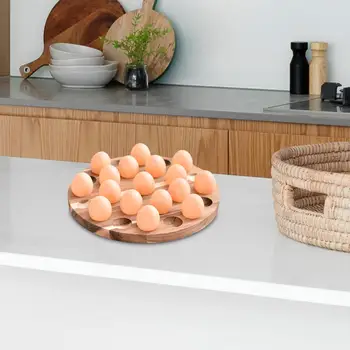  Держатель для яиц Органайзер для яиц Стойка Деревянный лоток для хранения яиц большой емкости Контейнер для яиц для холодильника Столешница домашнего ресторана