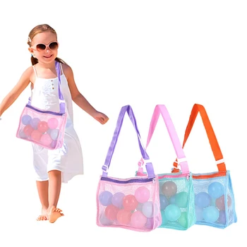  Детская сетчатая сумка для хранения Детские игрушки Переносное хранение Песок Плавание Большая пляжная сумка для женщин Полотенца Одежда Ванная комната Спорт