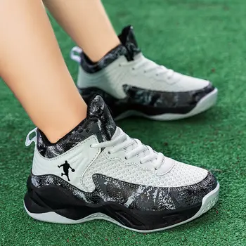 Детские кроссовки дышащие повседневные для мальчиков сетчатая удобная спортивная обувь для бега детская баскетбольная обувь на плоской подошве для девочек (7-16 лет)