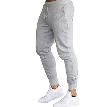 Длинные спортивные брюки Мужские спортивные штаны приталенного кроя с карманами для бега в тренажерном зале