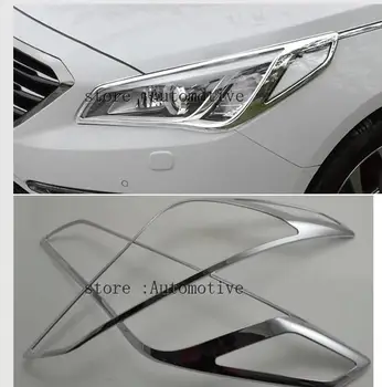 Для Hyundai Sonata Lf Хромированная крышка лампы передней фары 2015 2016 2017 2018 Отделка фар Молдинг Гарнир Объемная рамка