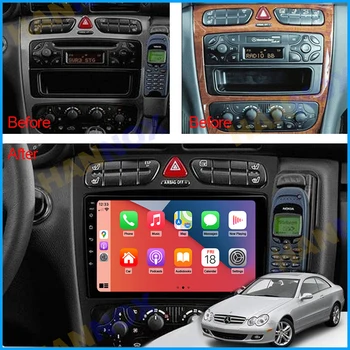Для Mercedes Benz C-Class W209 C200 C320 C350 CLK W203 Android Авто Стерео Радио GPS WIFI Плеер Carplay Bluetooth-совместимый
