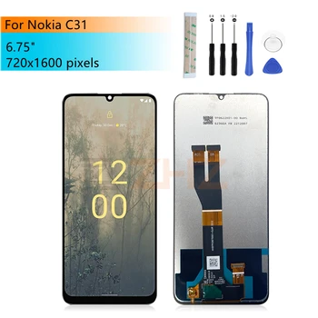 Для Nokia C31 ЖК-дисплей с сенсорным экраном Дигитайзер в сборе Дисплей с запасными частями рамы 6.75