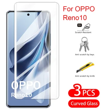Для Oppo Reno10 5G Защитная пленка для экрана 9D Закаленное стекло Clear HD Flim Full Cover High Hardness Front Flim 3PCS For Oppo Reno 10