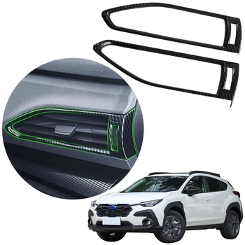  для Subaru Crosstrek 2023 2024 Автомобильный боковой вентиляционный выход кондиционера Отделка крышки рамы Детали отделки ABS Углеродное волокно