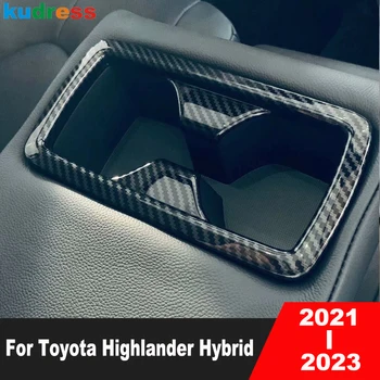  для Toyota Highlander Hybrid 2021 2022 2023 Автомобиль из углеродного волокна Заднее сиденье Держатель для воды Держатель для воды Крышка рамы Отделка интерьера Аксессуары для интерьера