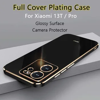  Для Xiaomi 13T / Pro Ультра тонкий чехол для телефона с полным покрытием Глянцевая поверхность Мягкая защита задней камеры из ТПУ Plain Funda Shell