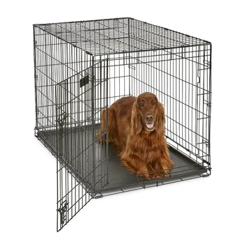 Дома для домашних животных на Среднем Западе Недавно усовершенствованная однодверная клетка для собак iCrate, включает в себя герметичный поддон, ноги для защиты пола