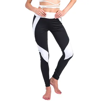 Женские штаны для йоги Мода Пэчворк Дышащие спортивные леггинсы для фитнеса Эластичные брюки с узким дном для спорта в тренажерном зале