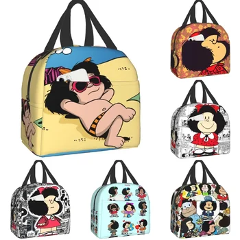 Забавная сумка для ланча Mafalda Термокулер Изолированный ланч-бокс для мужчин Женщины Дети Школа Офис Еда Кемпинг Путешествия Пикник Сумки