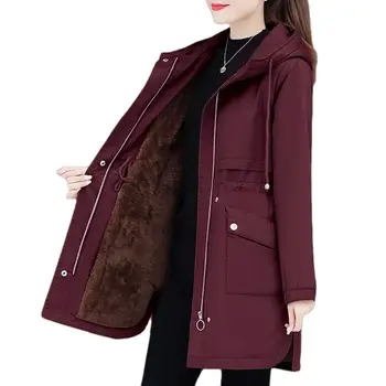  Зимняя стеганая хлопковая одежда Женская корейская свободная куртка 2023 Толстая мягкая куртка с капюшоном Модное мягкое пальто Женская парка