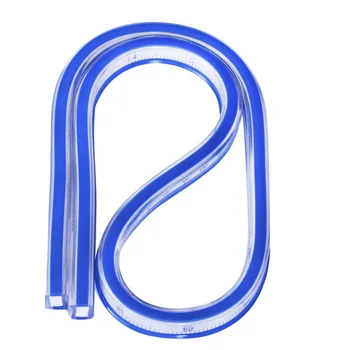  Инструменты для разметки Линейка кривой 60 см Синий Пластик DIY Инструменты Чертеж Чертеж Гибкий Для Школьного Офиса Математические Измерения