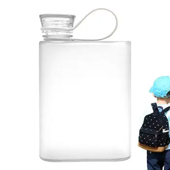 Квадратная бутылка для воды 380 мл Плоская тонкая наружная герметичная бутылка для питья Наружная бутылка для питья для школьной сумки Прозрачная портативная