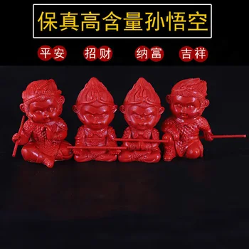  Китайский Красный Органический Киноварь Трехмерный Король Обезьян Кулон Мода Оберег Ювелирные Изделия Счастливый Амулет Подарки Для Женщин Украшение